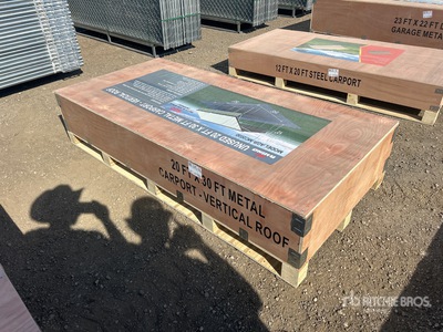 2026 AGR-MC2030 20 ft x 30 ft Steel Carport w/ Vertical Roof Panels Marquesina (Unused)