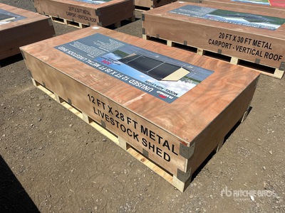 2026 AGR-LS1228 12 ft x 28 ft Metal مأوى الماشية (Unused)
