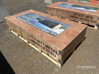 2026 AGR-LS1228 12 ft x 28 ft Metal مأوى الماشية (Unused)