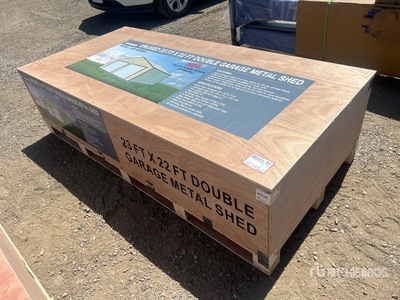 2026 AGR-MS2322 23 ft x 22 ft Double Garage Metal Shed (Unused)