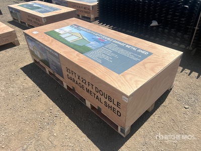 2026 AGR-MS2322 23 ft x 22 ft Double Garage Metal Shed (Unused)