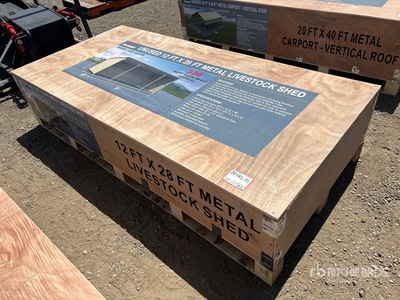 2026 AGR-LS1228 12 ft x 28 ft Metal مأوى الماشية (Unused)