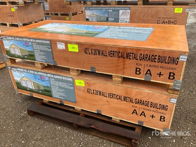 2026 AGR-MS2642 42 ft x 26 ft All Vertical Metal Garage Building Shed (Unused)
