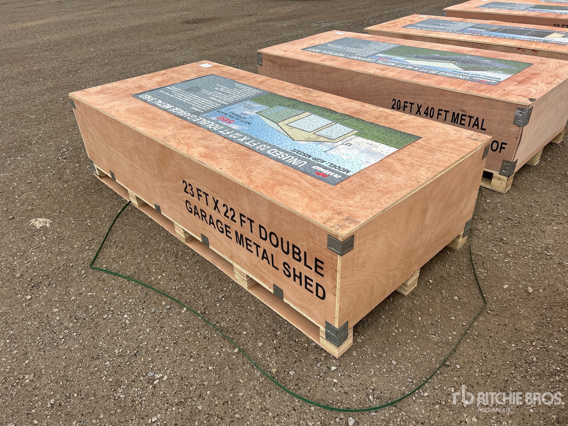 2026 AGR-MS2322 23 ft x 22 ft Double Garage Metal Shed (Unused)