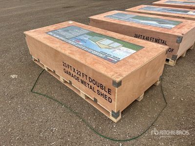 2026 AGR-MS2322 23 ft x 22 ft Double Garage Metal Shed (Unused)