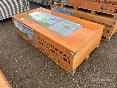 2026 AGR-MS2322 23 ft x 22 ft Double Garage Metal Shed (Unused)