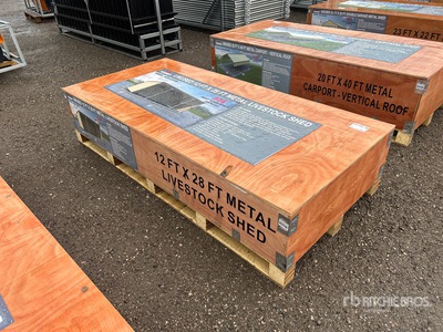 2026 AGR-LS1228 12 ft x 28 ft Metal مأوى الماشية (Unused)