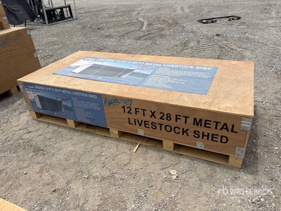 2026 AGR-LS1228 12 ft x 28 ft Metal Livestock Shelter (Unused)