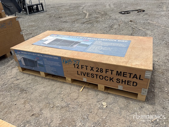 2026 AGR-LS1228 12 ft x 28 ft Metal Livestock Shelter (Unused)