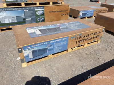2026 AGR-LS1228 12 ft x 28 ft Metal Livestock Shelter (Unused)