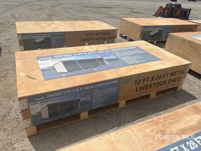 2026 AGR-LS1228 12 ft x 28 ft Metal Livestock Shelter (Unused)