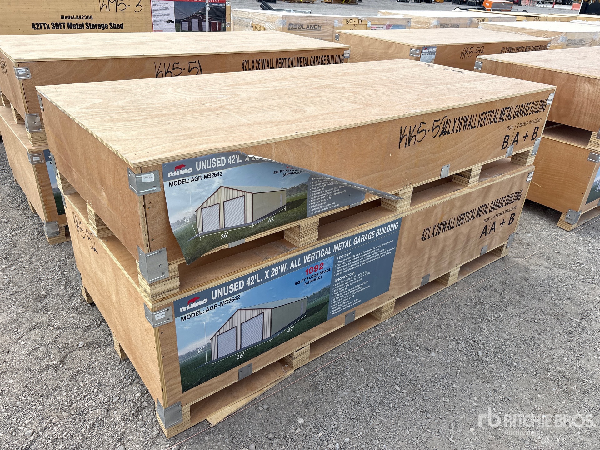 2026 AGR-MS2642 26 ft x 42 ft All Vertical Metal Garage Storage Building (Unused)