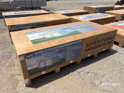 2026 AGR-MS2322 23 ft x 22 ft Double Garage Metal Shed (Unused)