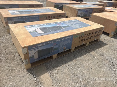 2026 AGR-LS1228 12 ft x 28 ft Metal Livestock Shelter (Unused)