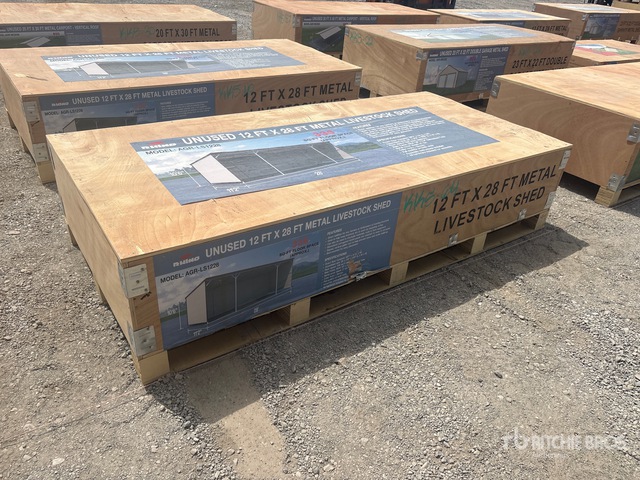 2026 AGR-LS1228 12 ft x 28 ft Metal Livestock Shelter (Unused)