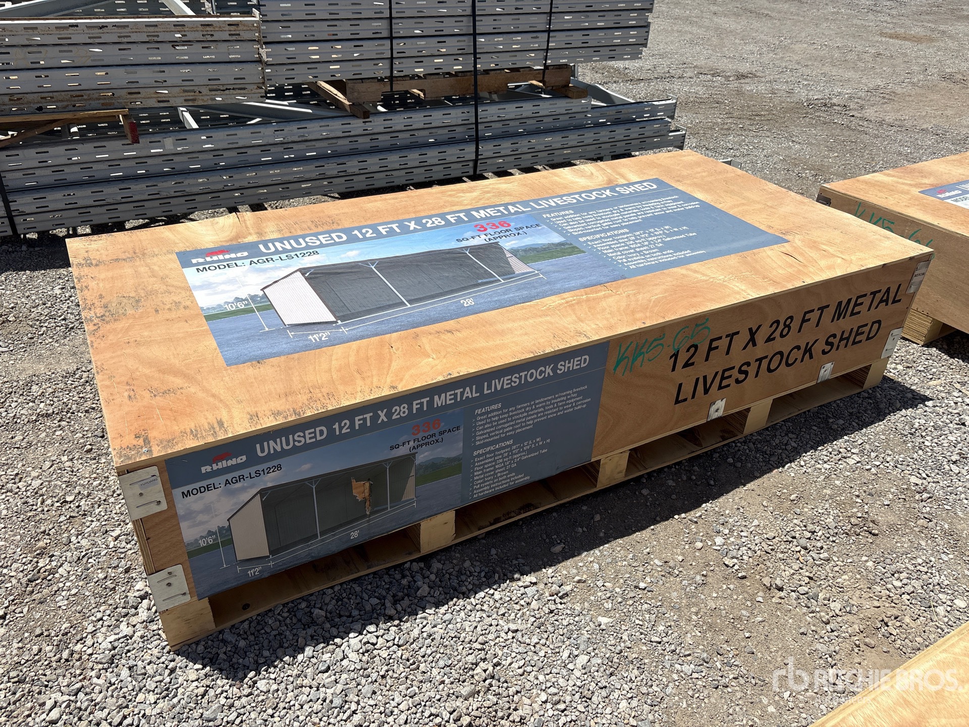 2026 AGR-LS1228 12 ft x 28 ft Metal Livestock Shelter (Unused)