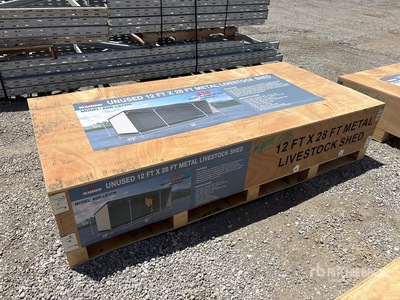 2026 AGR-LS1228 12 ft x 28 ft Metal Livestock Shelter (Unused)