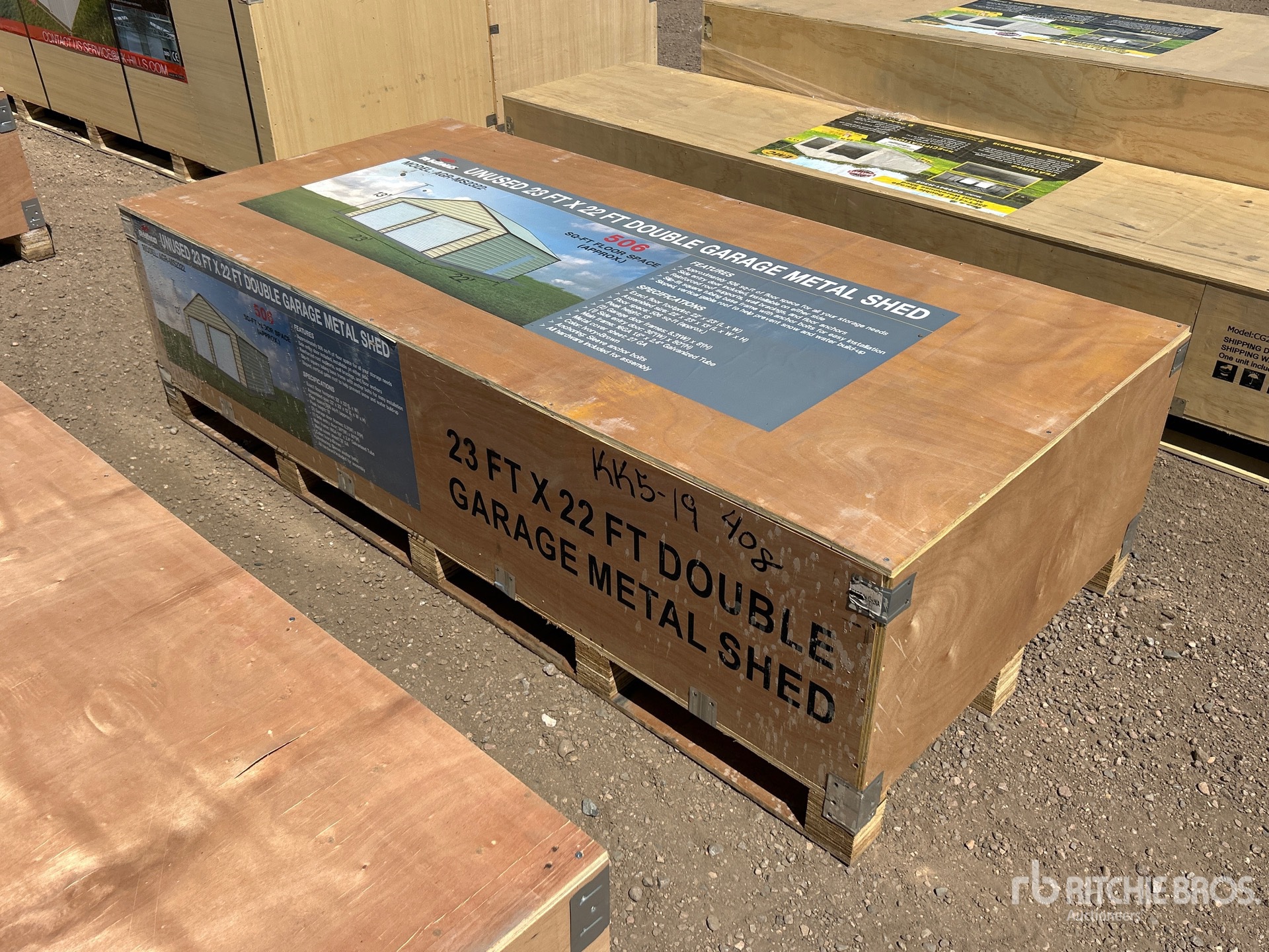 2026 AGR-MS2322 22 ft x 23 ft Double Garage Metal Storage Building (Unused)