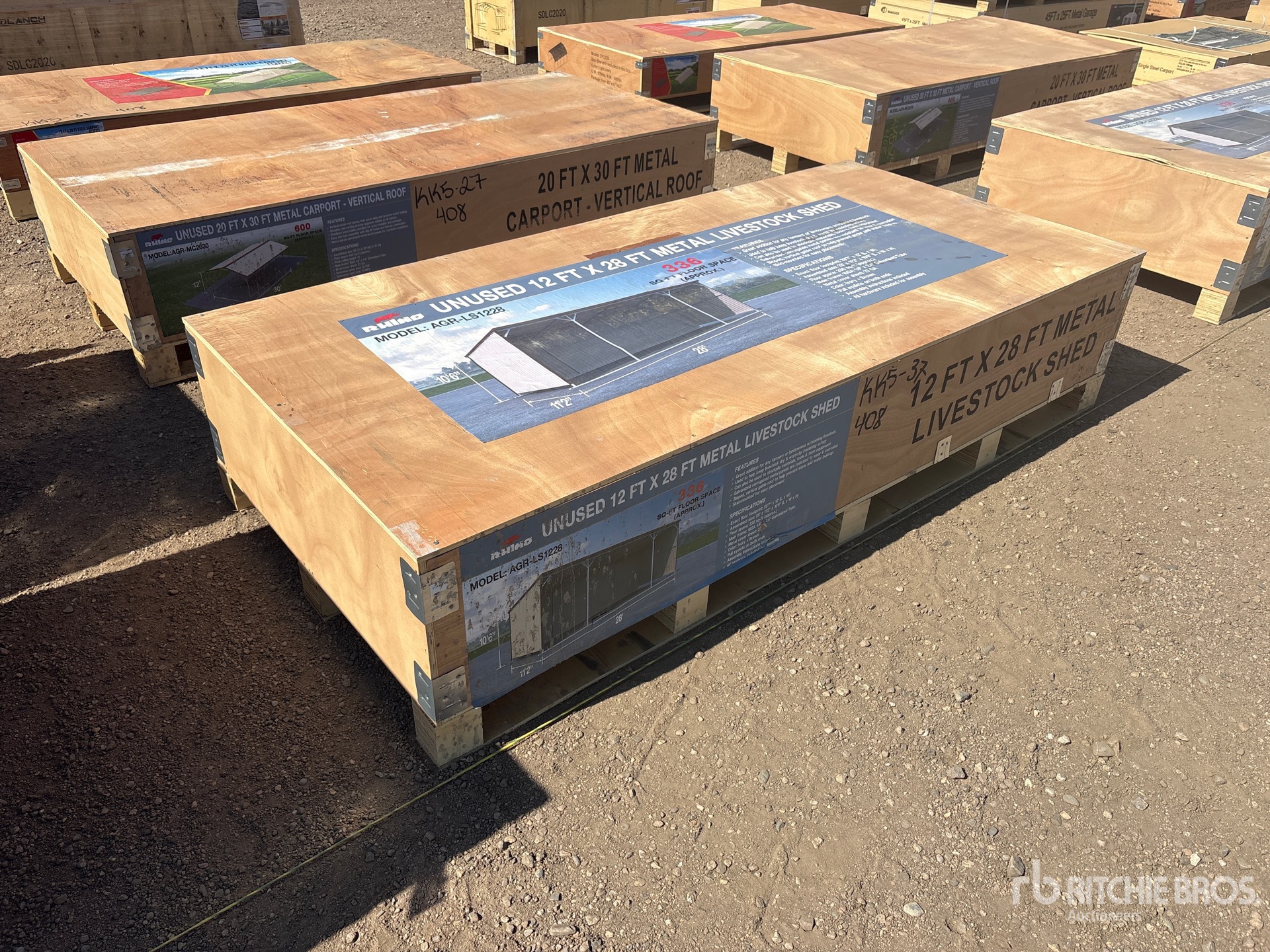 2026 AGR-LS1228 28 ft x 12 ft Livestock Shelter (Unused)