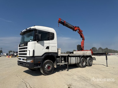 2002 Heila HLC17000-3S on 2000 Scania 420 6x2 Flatbed Truck with Crane