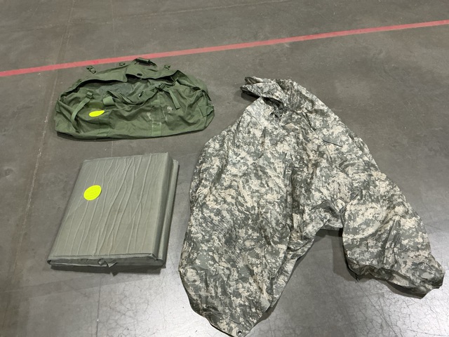 (38) Wet Weather Ponchos, (15) Duffel Bags & (6) Self-Inflating Sleeping Mats