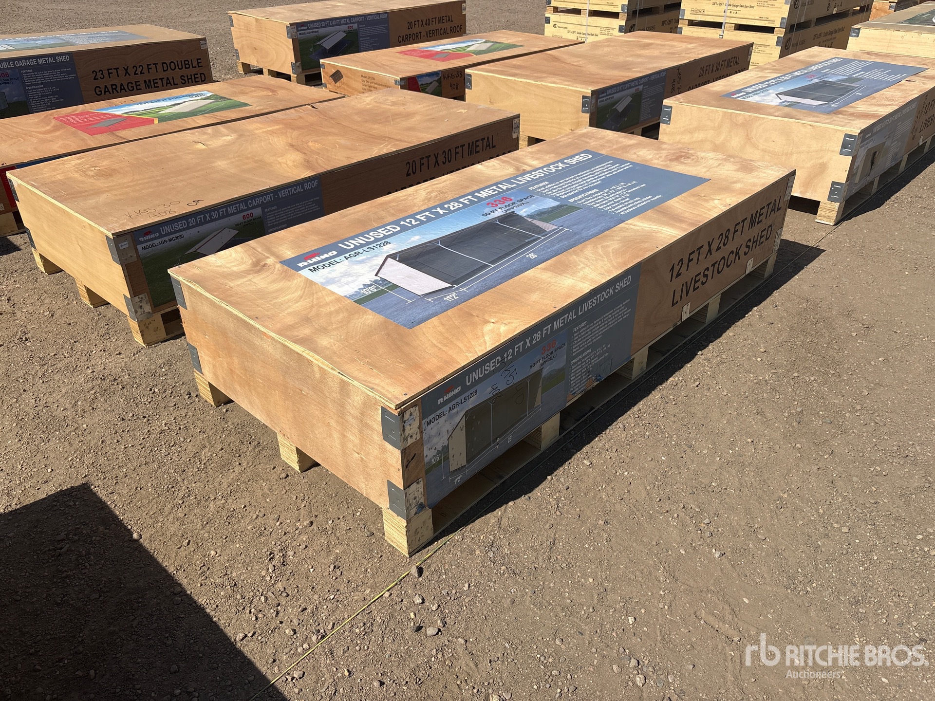 2026 AGR-LS1228 12 ft x 28 ft Metal Livestock Shelter (Unused)