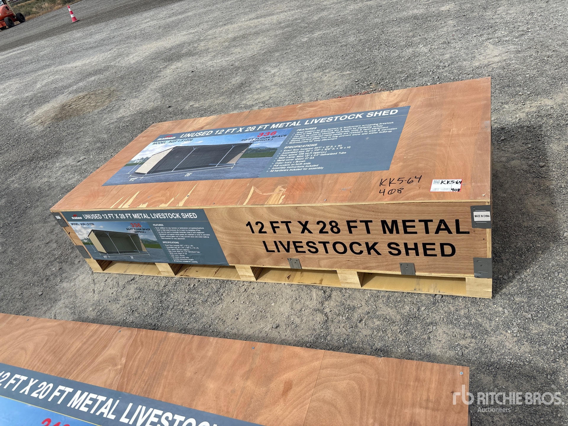 2026 AGR-LS1228 28 ft x 12 ft Livestock Shelter (Unused)