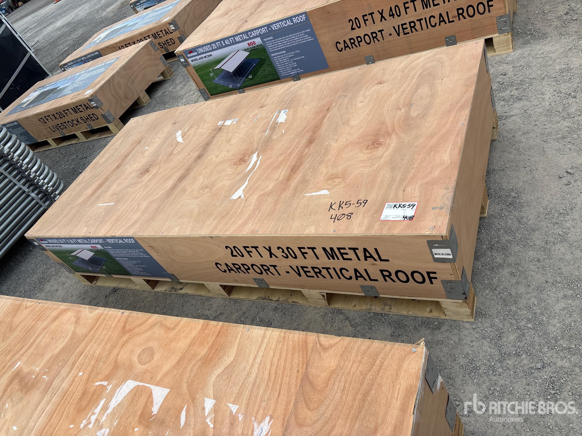 2026 AGR-MC2030 20 ft x 30 ft Steel Carport (Unused)