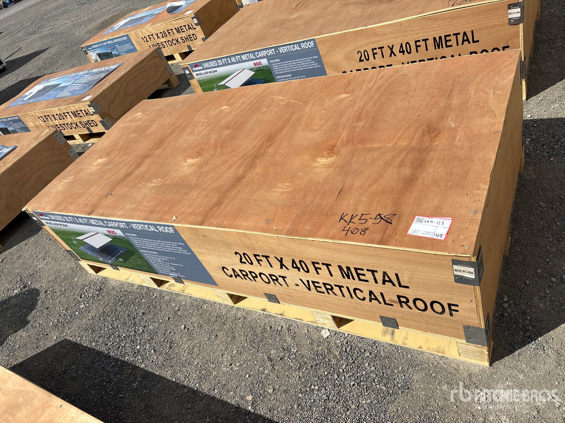 2026 AGR-MC2040 20 ft x 40 ft Steel Carport (Unused)