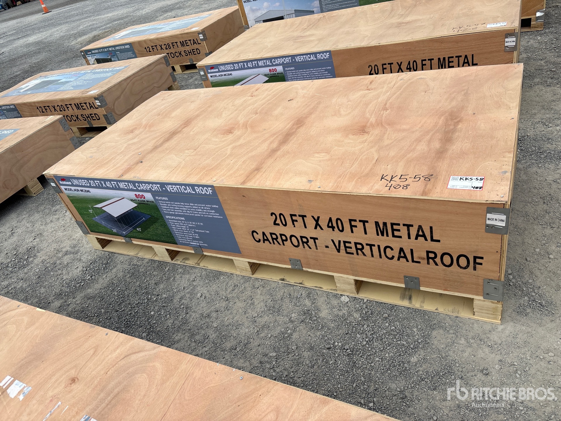 2026 AGR-MC2040 20 ft x 40 ft Steel Carport (Unused)