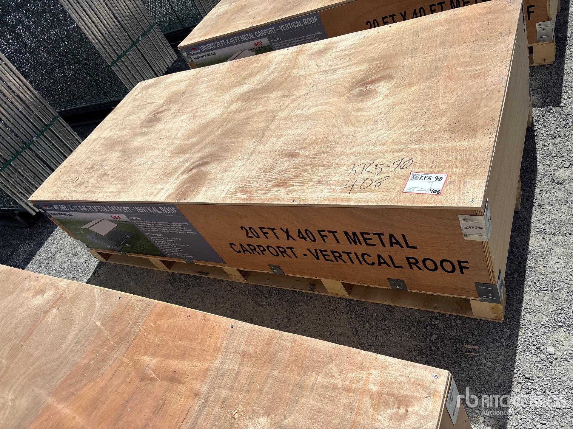 2026 AGR-MC2040 20 ft x 40 ft Steel Carport (Unused)