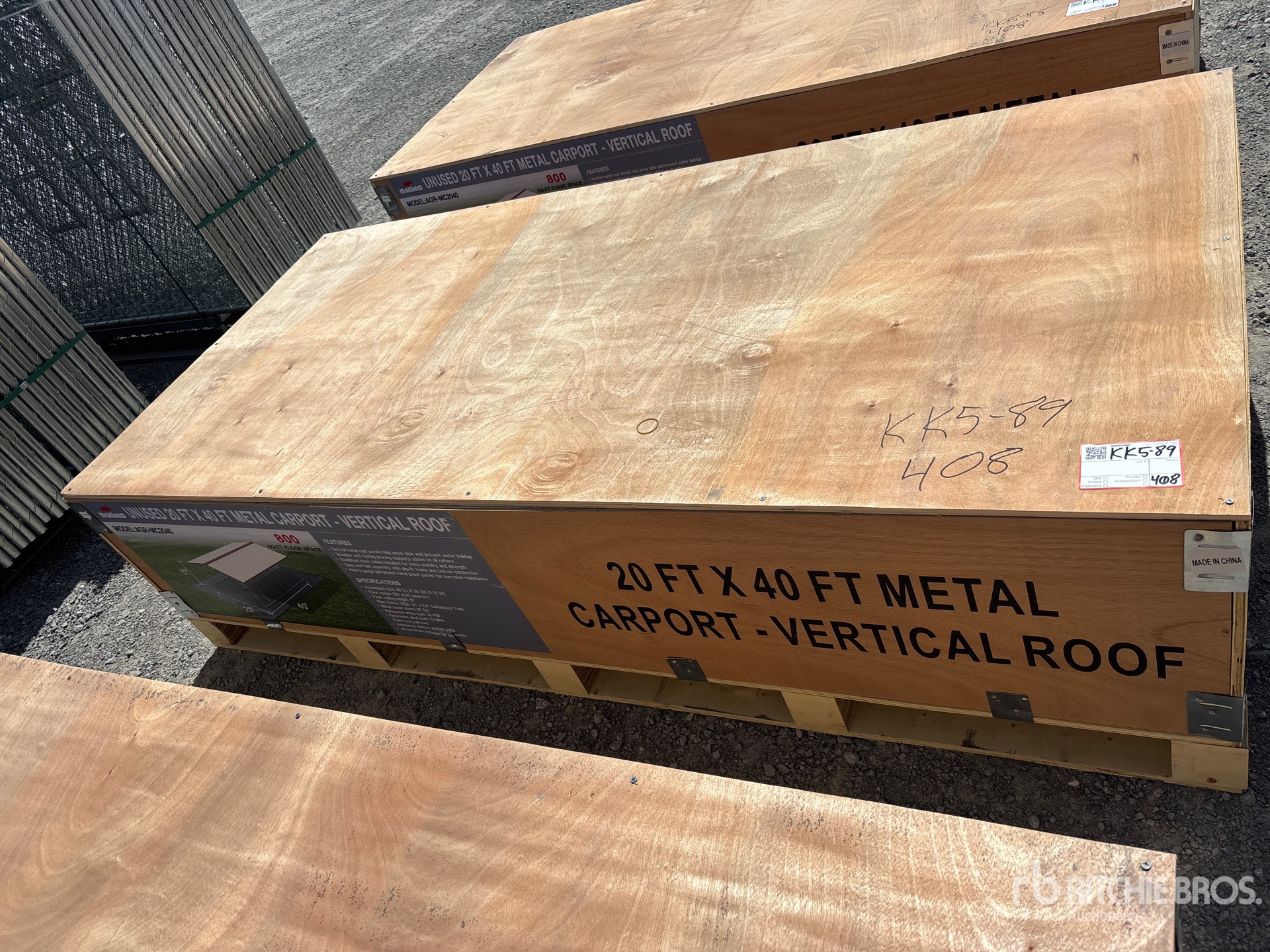 2026 AGR-MC2040 20 ft x 40 ft Steel Carport (Unused)