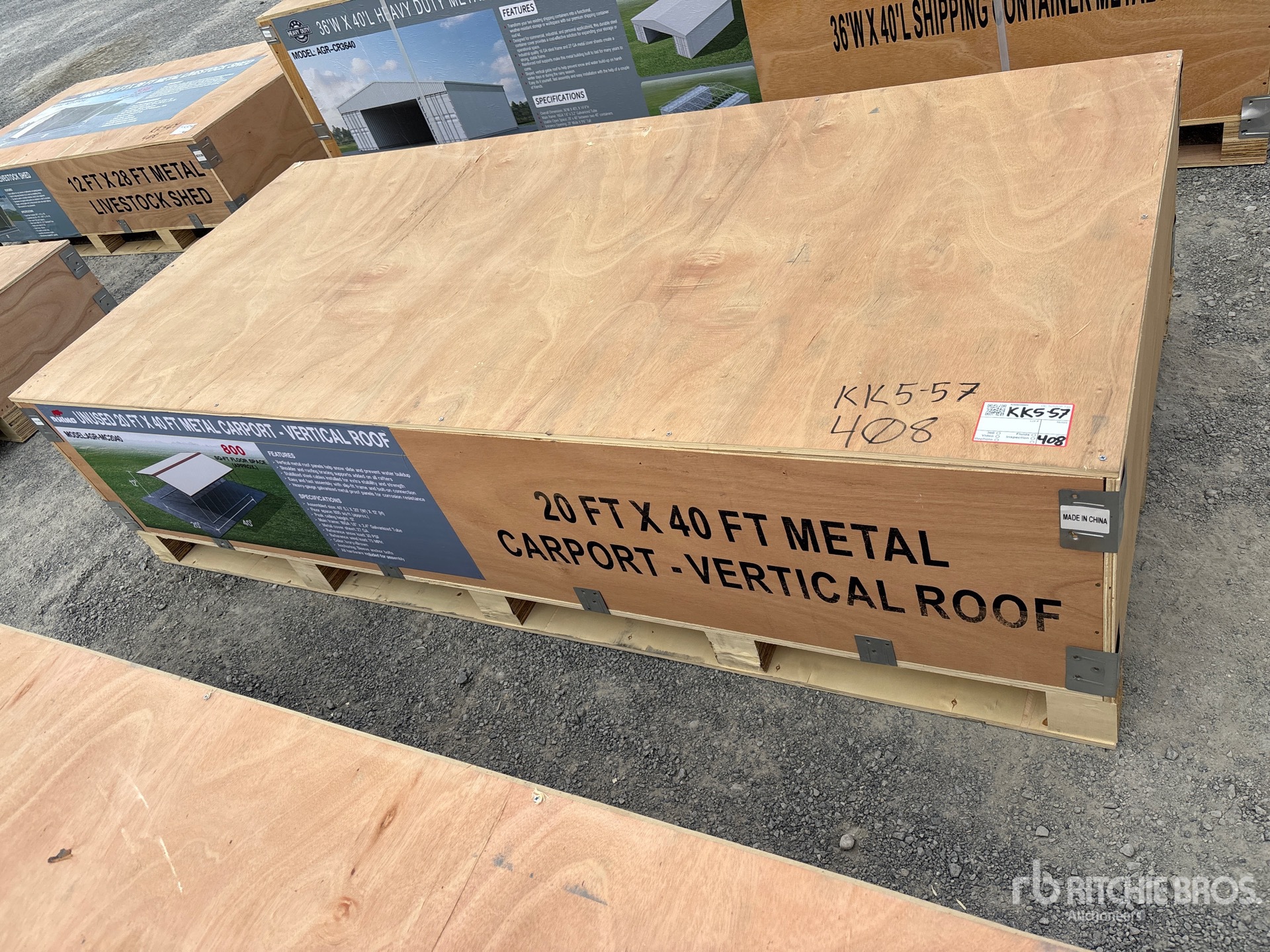 2026 AGR-MC2040 20 ft x 40 ft Steel Carport (Unused)