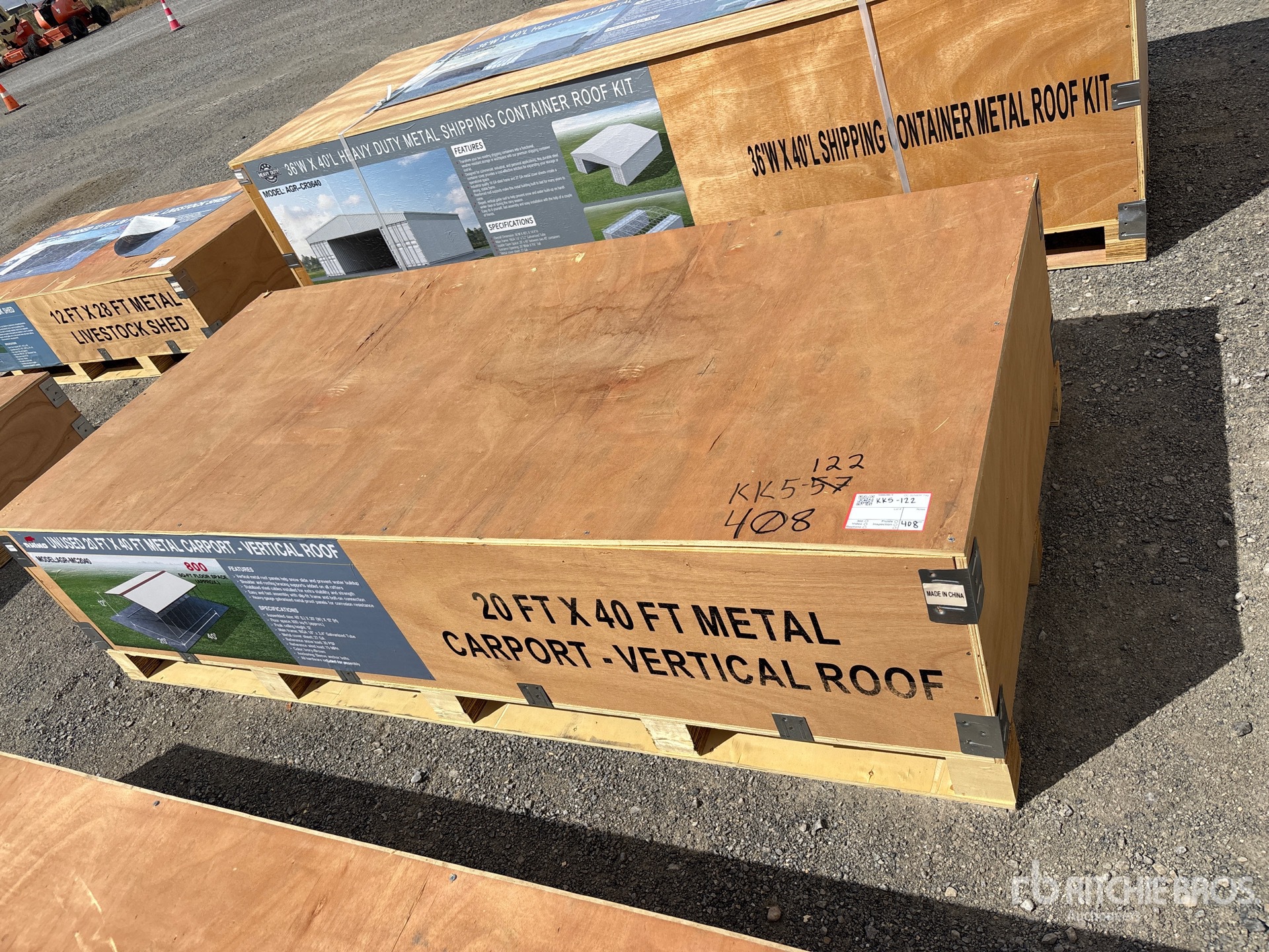 2026 AGR-MC2040 20 ft x 40 ft Steel Carport (Unused)