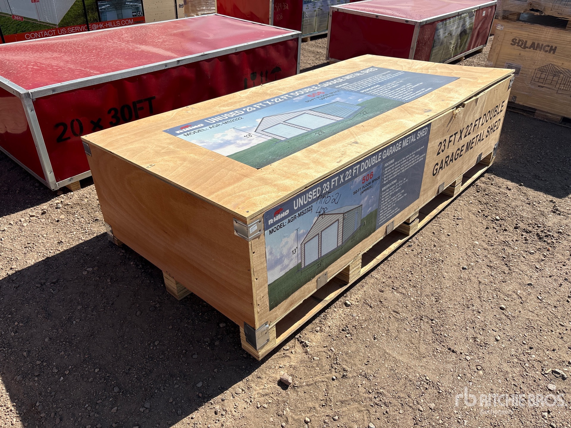 2026 AGR-MS2322 23 ft x 23 ft Double Garage Metal Storage Building (Unused)