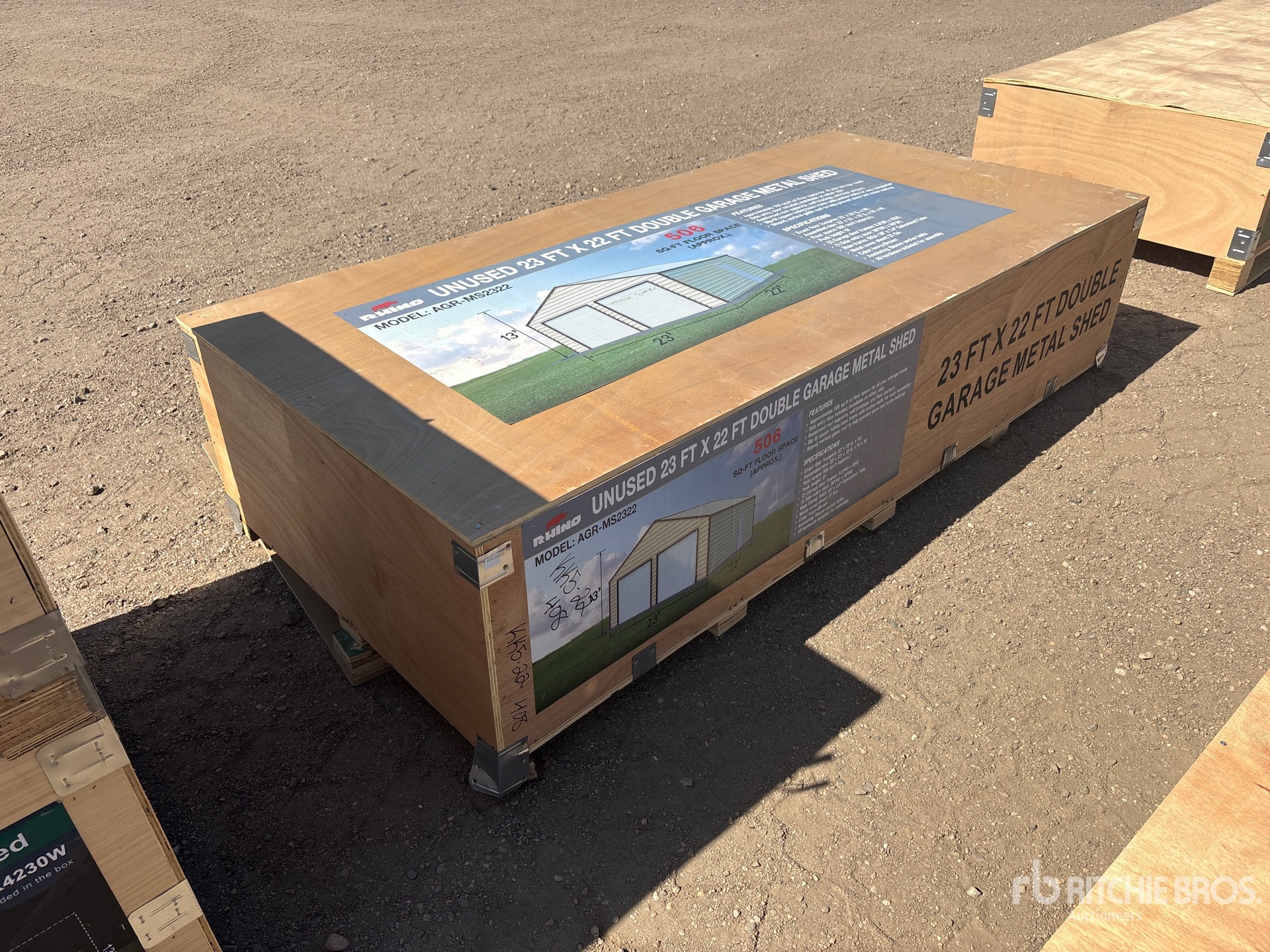 2026 AGR-MS2322 23 ft x 22 ft Double Garage Metal Storage Building (Unused)