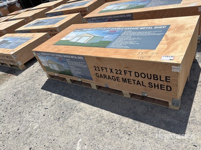 2026 AGR-MS2322 23 ft x 22 ft Double Garage Metal Storage Building (Unused)