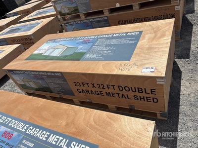 2026 AGR-MS2322 23 ft x 22 ft Double Garage Metal Storage Building (Unused)