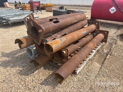 Quantity of (9) 7 ft Steel Pilings