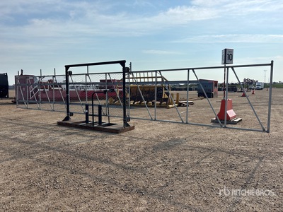 24 ft x 7 ft Chainlink Temporary Cantillever بوابة المزرعة