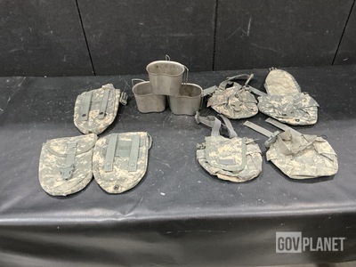 (137) Entrenching Tool Carriers, (15) Water Canteen Cups & (293) Canteen Pouches