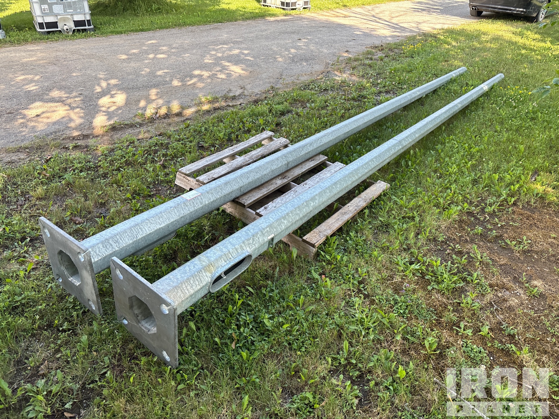 Quantity of (2) 20 Ft Galvanized Heavy Light Post