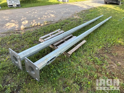 Quantity of (2) 20 Ft Galvanized Heavy Light Post Divers