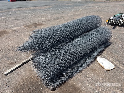 Quantity of (3) Chain Link 8 ft Height Rolls of Fencing