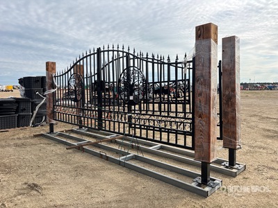 Quantity of (2) 2026 EG EarthyGrounds T20-TL&T20-DF 20 ft Steel Bi-Parting Driveway Gate (Unused)