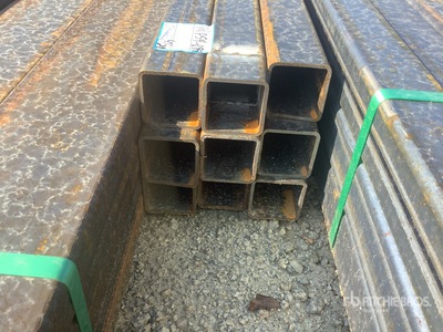 Quantity of (9) Kit Containers Steel Square Tube Pipe- 227" Long