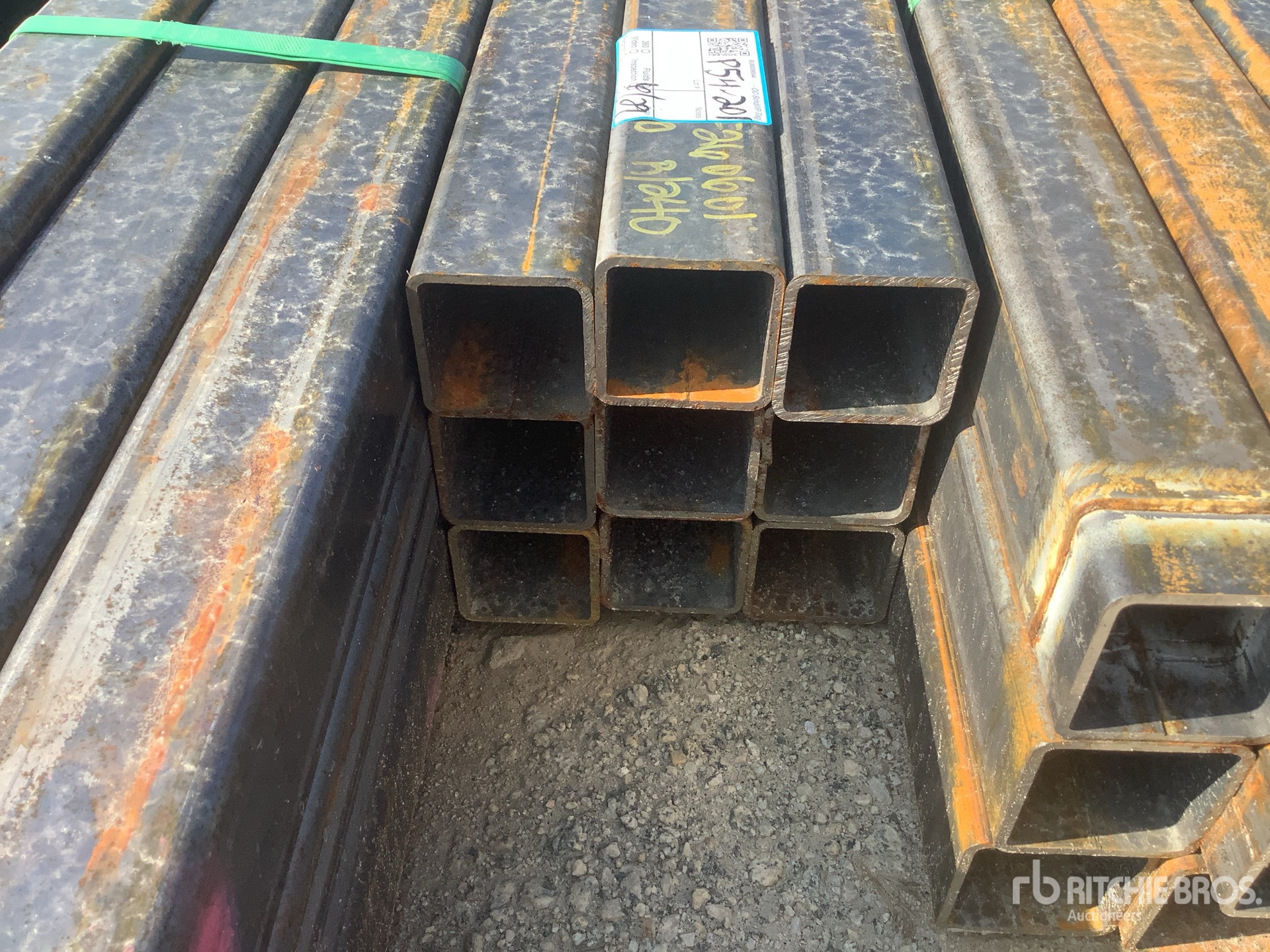 Quantity of (9) Kit Containers Steel Square Tube Pipe- 240 in Long