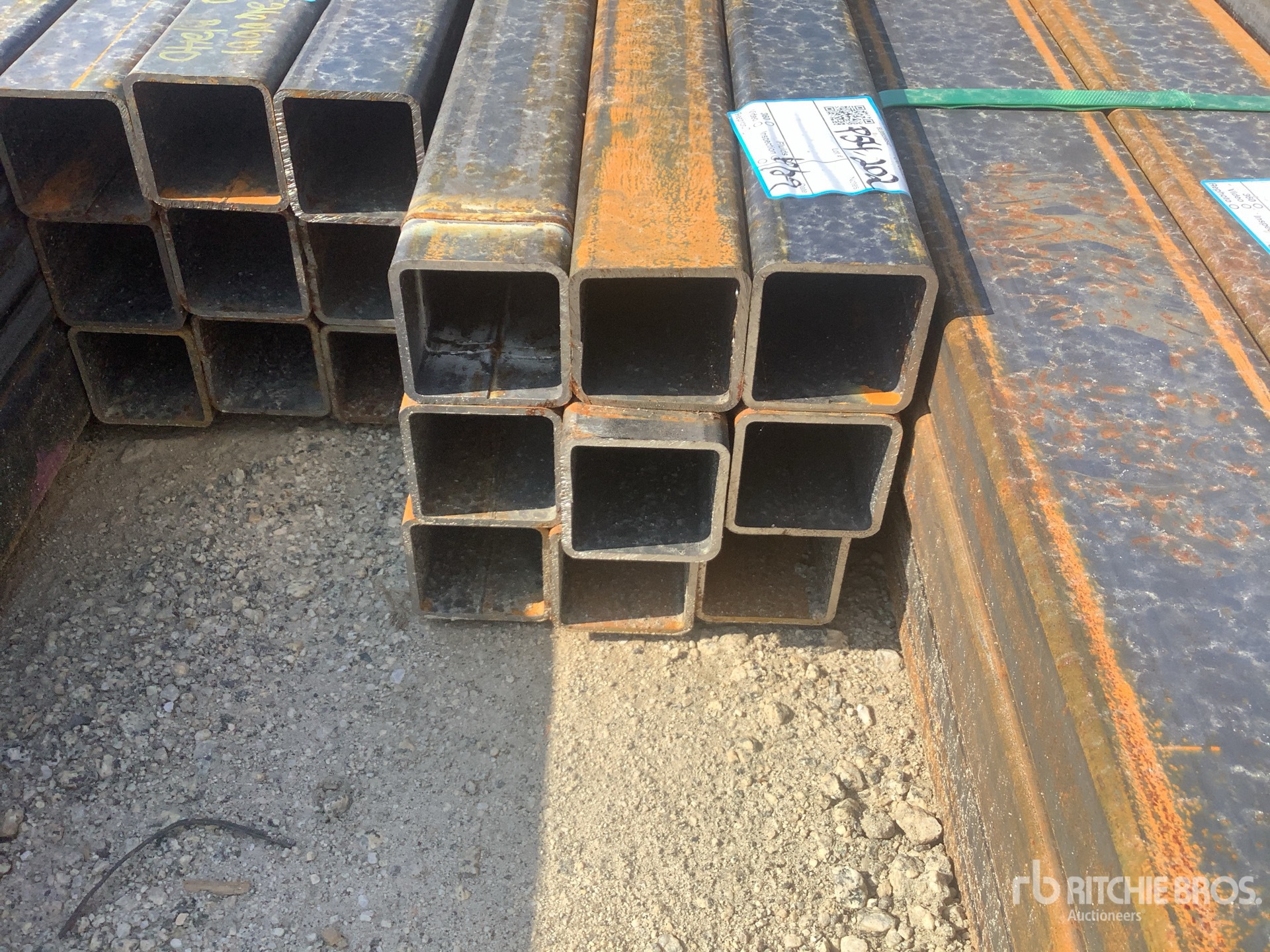 Quantity of (9) Kit Containers Steel Square Tube Pipe- 240 in Long