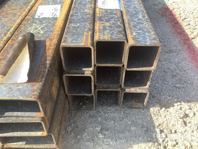 Quantity of (9) Kit Containers Steel Square Tube Pipe - 24 ft L