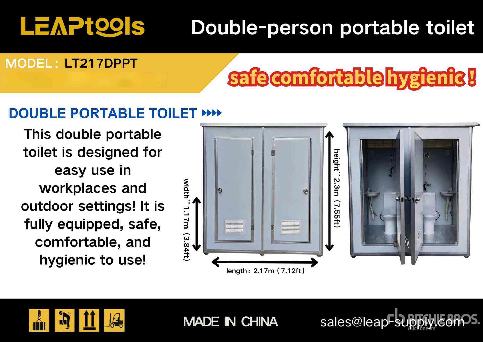 2026 LEAPtools LT217DPPT Double Portable Toilet (Unused)
